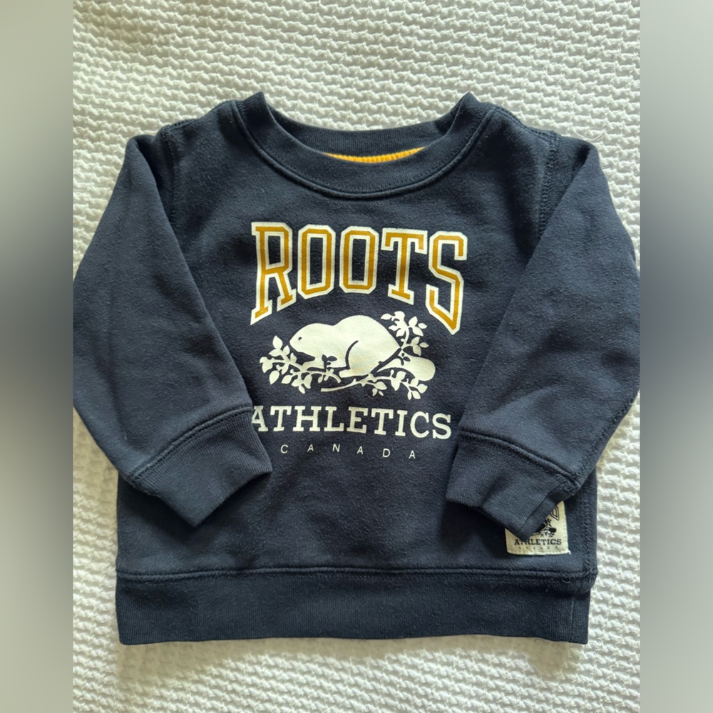 Roots 18-24M Blue and Yellow Sweatshirt Hoodie